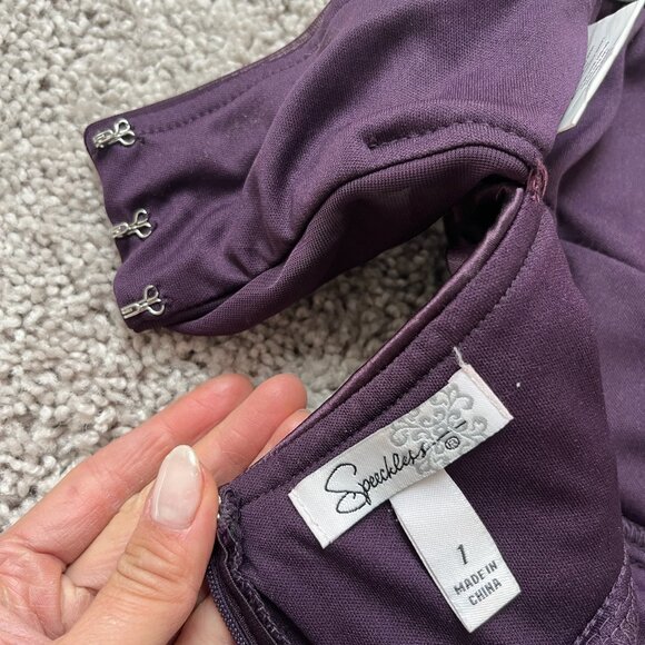 Speechless Strapless Plum Purple Homecoming Semi-Formal Dance Short Dress Size 1 - Picture 4 of 4